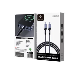 كيبل شحن سريع مضفر LENYES LC509 USB-C إلى USB-C بقوة 5 أمبير كحد أقصى بطول 1 متر أسود
